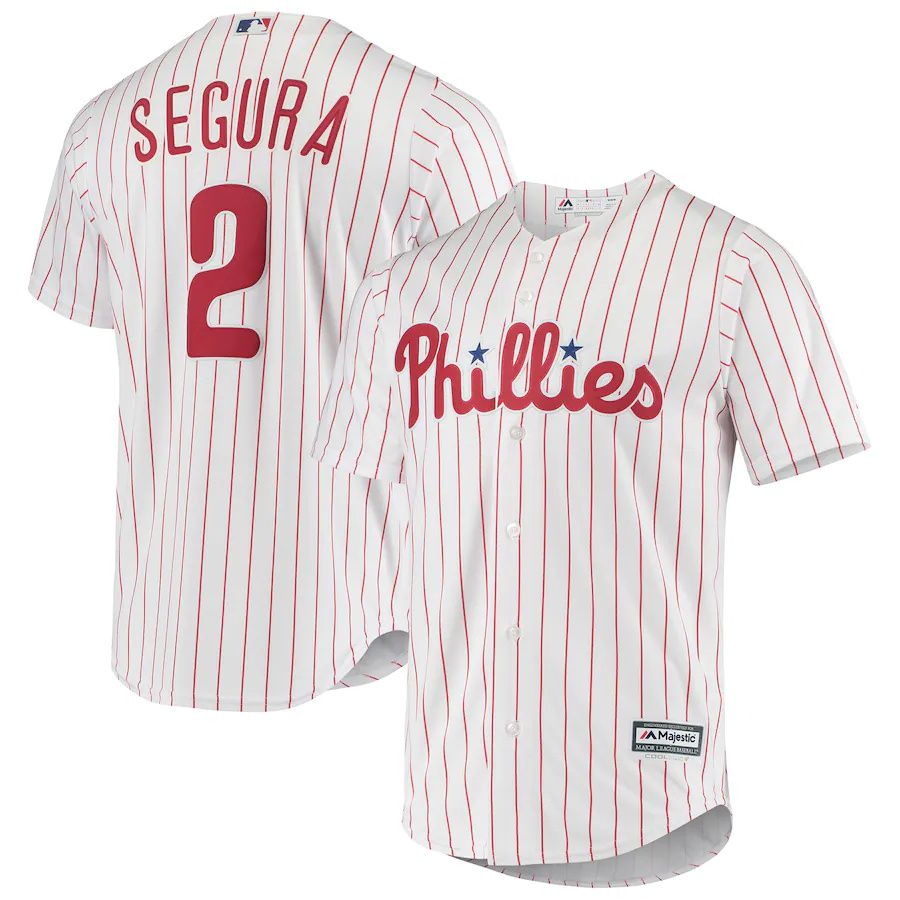 Mens Philadelphia Phillies 2 Jean Segura Majestic White Home Official Player MLB Jerseys